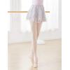 imageDaydance White Ballet Wrap Skirts for Women Lyrical Embroider Dance Skirts 2 LayersGray