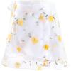 imageDaydance White Ballet Wrap Skirts for Women Lyrical Embroider Dance Skirts 2 LayersYellow