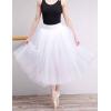 imageDaydance White Women Long Ballet Tutu Sheer Tulle Dance SkirtsWhite5 Layers Tulle