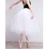imageDaydance White Women Long Ballet Tutu Sheer Tulle Dance SkirtsWhite5 Layers Tulle