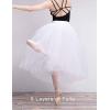 imageDaydance White Women Long Ballet Tutu Sheer Tulle Dance SkirtsWhite5 Layers Tulle