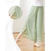 imageDaydance Women Palazzo Pants Loose 2 Layers Side Slit Loungewear for Dance Ballet YogaGreen2 Layers