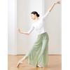 imageDaydance Women Palazzo Pants Loose 2 Layers Side Slit Loungewear for Dance Ballet YogaGreen2 Layers