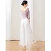 imageDaydance Women Palazzo Pants Loose 2 Layers Side Slit Loungewear for Dance Ballet YogaWhite2 Layers