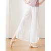 imageDaydance Women Palazzo Pants Loose 2 Layers Side Slit Loungewear for Dance Ballet YogaWhite2 Layers
