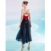 imageDaydance Womens Ballet Skirts Long Sheer Dance Skirts Black with Tie WaistBlack82cm