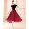 imageDaydance Womens Ballet Skirts Long Sheer Dance Skirts Black with Tie WaistBurgundy82cm