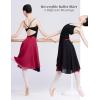 imageDaydance Womens Ballet Skirts Long Sheer Dance Skirts Black with Tie WaistBurgundyblack58cm