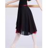 imageDaydance Womens Ballet Skirts Long Sheer Dance Skirts Black with Tie WaistBurgundyblack58cm