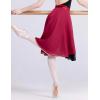 imageDaydance Womens Ballet Skirts Long Sheer Dance Skirts Black with Tie WaistBurgundyblack58cm