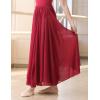 imageDaydance Womens Ballet Skirts Long Sheer Dance Skirts Black with Tie WaistBurgundyelastic Waist
