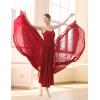 imageDaydance Womens Ballet Skirts Long Sheer Dance Skirts Black with Tie WaistBurgundyelastic Waist