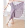 imageDaydance Womens Ballet Skirts Long Sheer Dance Skirts Black with Tie WaistGray Purple82cm