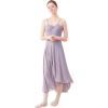 imageDaydance Womens Ballet Skirts Long Sheer Dance Skirts Black with Tie WaistGray Purple82cm