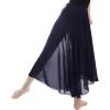 imageDaydance Womens Ballet Skirts Long Sheer Dance Skirts Black with Tie WaistNavy82cm