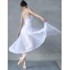imageDaydance Womens Ballet Skirts Long Sheer Dance Skirts Black with Tie WaistWhite82cm