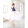 imageDaydance Womens Ballet Skirts Long Sheer Dance Skirts Black with Tie WaistWhiteelastic Waist