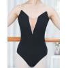 imageDaydance Womens Dance Leotards Camisole Cotton Ballet BodysuitBlackinserted Mesh
