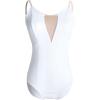 imageDaydance Womens Dance Leotards Camisole Cotton Ballet BodysuitWhiteinserted Mesh
