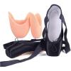 imageDaydance Ballet Pointe Shoes Girls Women Ribbon Ballerina Shoes with Toe PadsBlack