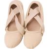 imageDaydance Girls Women Ballet Shoes Canvas 4 Way Stretch Dance Slippers no StringsLight Brown