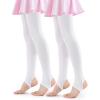 imageDaydance Girls Women Stirrup Dance Tights for Ballet Gymnastics School 80D 2 PairsWhitestirrup2 Packs