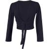 imageDaydance Girls Womens Dance Top Wrap Cotton Cardigan Shrug Sweater for BalletBlack