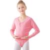imageDaydance Kids Girls Ballet Sweater Cardigan High Waist Ballet Warm Up for Leotards DressPinkwrap