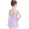 imageDaydance Skirted Leotards Girls Short Sleeve Leotard Dress for Ballet DanceLilacliningcamisole Dress