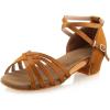imageDaydance Tan Girls Latin Dance Shoes Women Low Heels Tango Salsa Ballroom ShoesTan