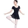imageDaydance Teen Girls Women Adult Skirted Leotards Dance Dress for Ballet Aerobics A Size up 1214 YearsBlack