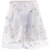 imageDaydance White Ballet Wrap Skirts for Women Lyrical Embroider Dance Skirts 2 LayersGray