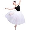 imageDaydance White Women Long Ballet Tutu Sheer Tulle Dance SkirtsWhite5 Layers Tulle