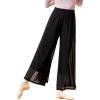 imageDaydance Women Palazzo Pants Loose 2 Layers Side Slit Loungewear for Dance Ballet YogaBlack2 Layers