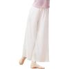 imageDaydance Women Palazzo Pants Loose 2 Layers Side Slit Loungewear for Dance Ballet YogaWhite2 Layers
