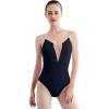 imageDaydance Womens Dance Leotards Camisole Cotton Ballet BodysuitBlackinserted Mesh