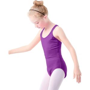 imageDaydance Ballet Leotards for Girls Short Sleeve Leotards for DancingPurplecami