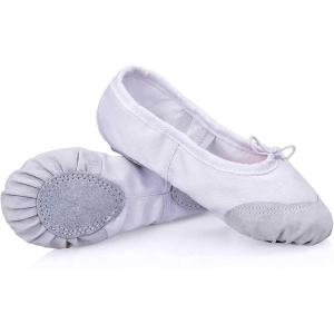 imageDaydance Ballet Slippers Soft Split Sole Dance Shoes Toddler Kids Boys Girls AdultWhite