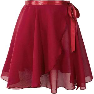 imageDaydance Black Girls Women Ballet Wrap Skirts Sheer Chiffon Dance Over Scarf for LeotardsBurgundy