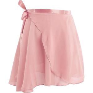 imageDaydance Black Girls Women Ballet Wrap Skirts Sheer Chiffon Dance Over Scarf for LeotardsFlesh Pink