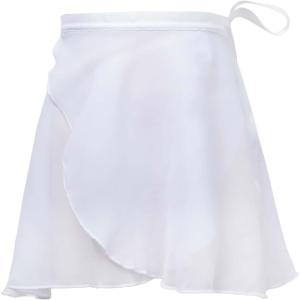 imageDaydance Black Girls Women Ballet Wrap Skirts Sheer Chiffon Dance Over Scarf for LeotardsWhite