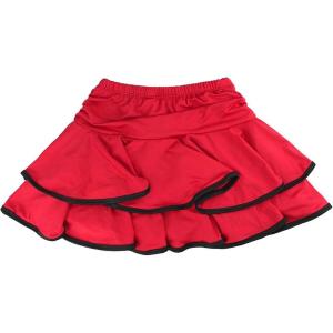 imageDaydance Girls Dance Skirt Latin Ballroom Samba Tango Practice Dress with Boy ShortsRedblack