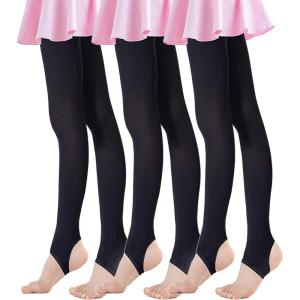 imageDaydance Girls Women Stirrup Dance Tights for Ballet Gymnastics School 80D 2 PairsBlack Stirrup3 Pairs