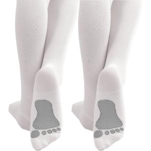 imageDaydance Girls Women Stirrup Dance Tights for Ballet Gymnastics School 80D 2 PairsWhiteantiskidding2 Packs