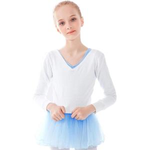 imageDaydance Kids Girls Ballet Sweater Cardigan High Waist Ballet Warm Up for Leotards DressWhitepullover