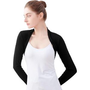 imageDaydance Modal Cotton Teens Women Bolero Shrug for Dance Leotards DressBlack