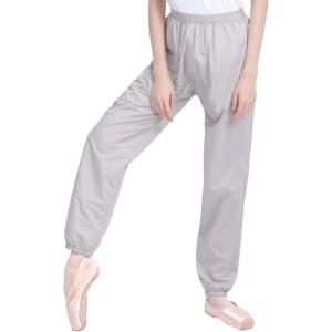 imageDaydance Teen Girls Women Ballet Ripstop Pants Lightweight Intensity Nylon Perspiration Trousers for DanceGray