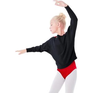 imageDaydance Toddler Girls Dance Sweaters Batwing Sleeve Ballet Warm Up for LeotardsBlackbat Sleeve