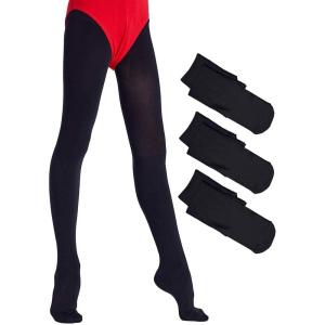 imageDaydance Untra Soft Footed Girls Womens Tights for Ballet Dance School 80 DenierBlack3 Pairs