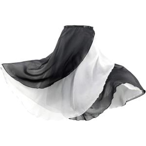 imageDaydance Womens Ballet Skirts Long Sheer Dance Skirts Black with Tie WaistBlackwhite58cm